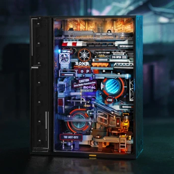 Tor Kulkowy Last City – Puzzle 3D ROKR, cyberpunk z LED (130 el.)