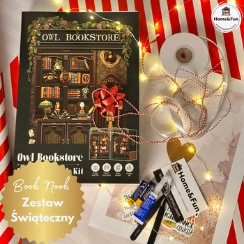 DIY Book Nook Zestaw Świąteczny - Księgarnia u Sowy