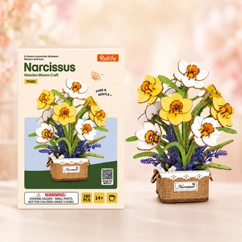 Bukiet Narcyzów – Puzzle 3D Rowood, drewniany, nie więdnie